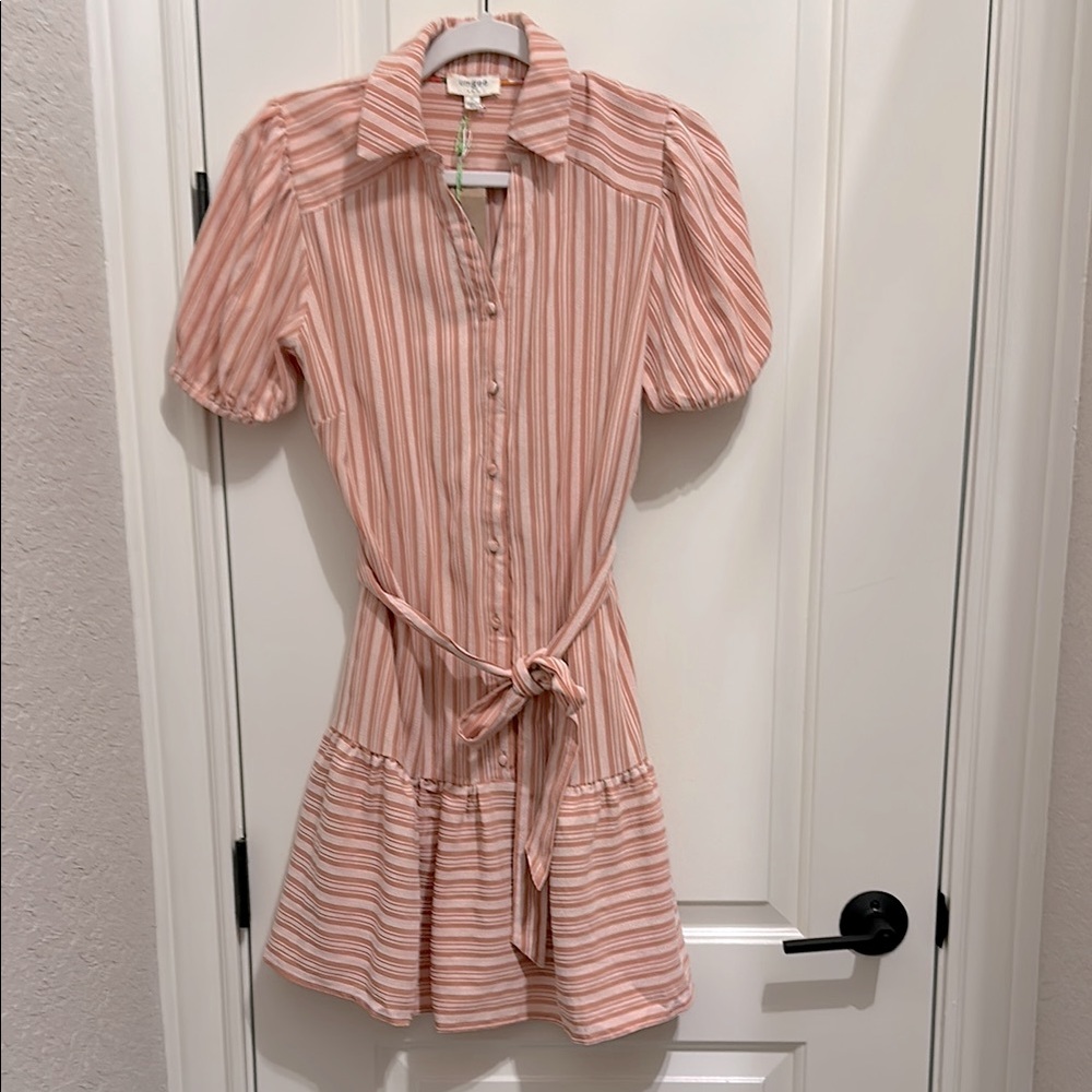 Striped, Button-Up Dress by Umgee